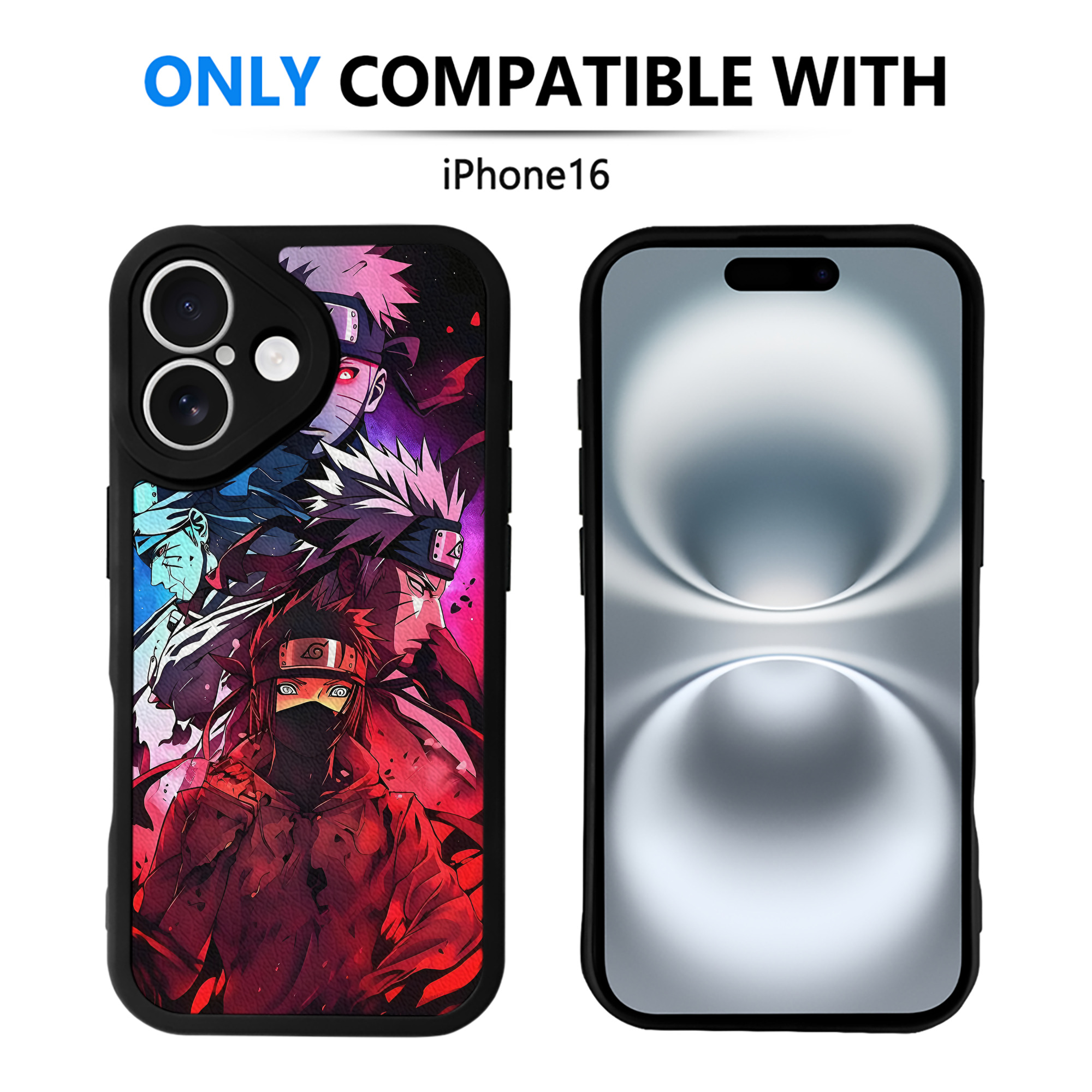 （画像用） NARUTO -ナルト- NARUTO -ナルト- 疾風伝 【iPhone 16シリーズ対応】シリコンスマホケース（レザー調） 材質：シリコン